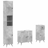 vidaXL - 3-delig - badkamerkast - set - BREDA - Betongrijs - Bewerkt - hout