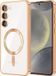 Techsuit Luxury Crystal Back Cover étui avec MagSafe pour Samsung Galaxy S23 - Transparent/Or