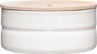 Riess Voorraadpot met eikenhouten deksel, diameter 13 cm, 0,5 liter, wit emaille