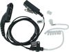 vhbw Micro-casque compatible avec Motorola DGP 4150 +, DGP 4150, DGP 6150 +, DGP 6150 radio avec microphone PTT - transparent, noir, tube acoustique
