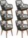 BUITEN living Seville dining tuinstoel set van 6 | touw + hardhout | zwart