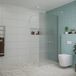 FortiFura Galeria inloopdouche - 100x200cm - ribbelglas - wandarm - PVD - geborsteld RVS