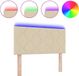 vidaXL - LED Hoofdbord - Crème - Stof