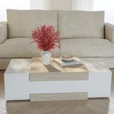 en.casa Salontafel Eljak 110x57x31 cm wit en travertin