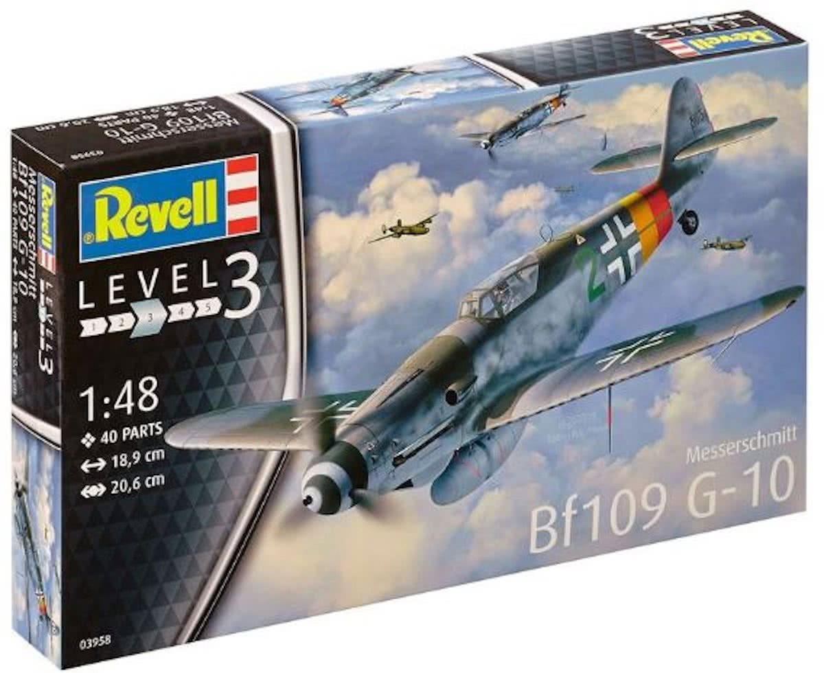 Revell 03958 Modellbausatz Messerschmitt Bf109 G-10 im Maßstab 1:48, Level 3