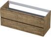 INK - Onderkast 2 Laden Greeploos met Houten Keerlijst - Naturel Eiken - 120 cm breed