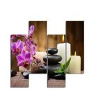 Homemania Afbeelding Stones, 4 stuks, Zen-from Living, Room-Multicolor, MDF, 76 x 0,3 x 50 cm