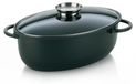 Aluguss cocotte, 8 litres, ovale, 5 mm d'épaisseur, antiadhésif, adapté aux plaques à induction, noir