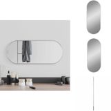 vidaXL Wandspiegel 60x25 cm ovaal zilverkleurig