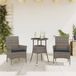 Prolenta Maison Exclusive - 3-delige tuinsets met eetgedeelte, inclusief kussens, in grijze polyrotan met glazen tafelblad