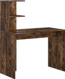 vidaXL Bureau Rook Eiken 102 x 50 x 124 cm Bewerkt hout