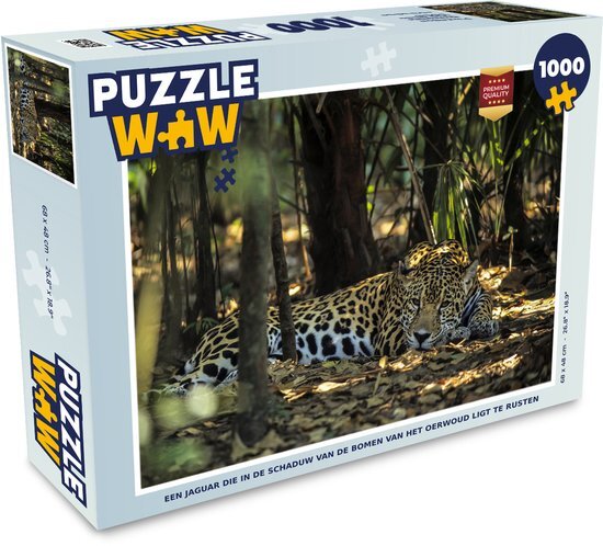 MuchoWow Puzzel Jaguar - Schaduw - Regenwoud - Legpuzzel - Puzzel 1000 stukjes volwassenen - Sinterklaas cadeautjes - Sinterklaas voor grote kinderen