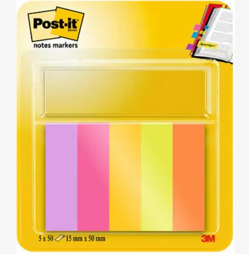 Post-it® Notes Markeerstroken - Energetic Colour Collection - 15 x 50 mm