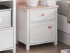 Table de chevet LUCIA 1 porte 1 tiroir blanc/rose