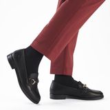 Rieker 46262-01 zwart instapper bitje dames leer