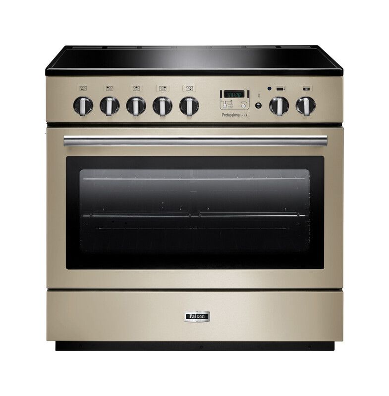 Falcon Professional+ FX 90 Range Cooker - Electric Induction Hob - Cream / Chrome