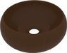 vidaXL - Wastafel rond 40x15 cm keramiek mat donkerbruin