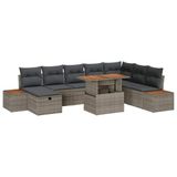 vidaXL Tuinbank Set 9 stuks Grijs Polywood