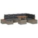 vidaXL Tuinbank Set 9 stuks Grijs Polywood