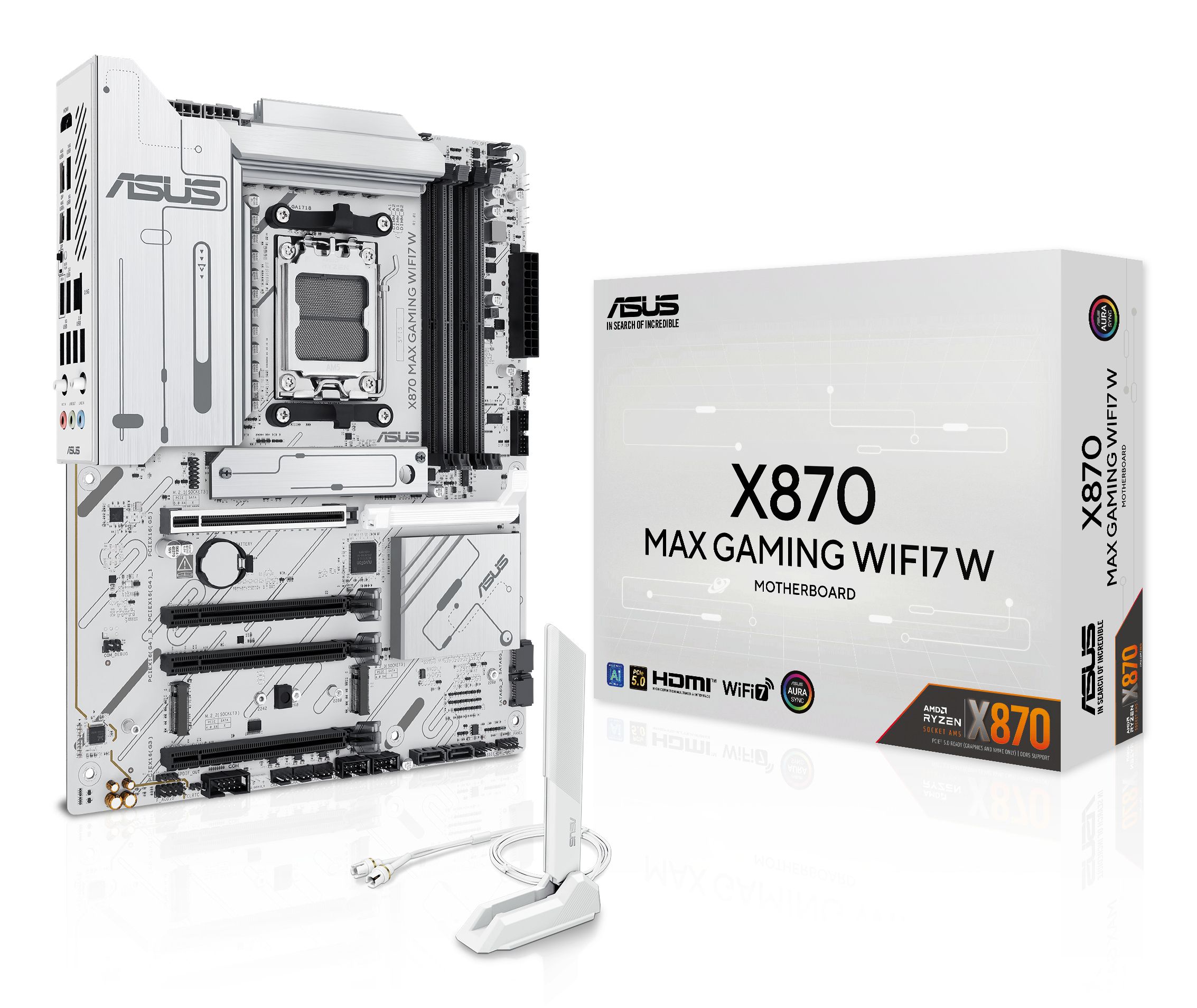 ASUS X870 MAX GAMING WIFI7 W AMD X870 Socket AM5 ATX Wit