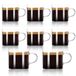 Set de 8 tasses à expresso transparentes avec poignées
