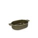 Plat, émail réactif, grès, vert olive, 29,5 x 17 cm