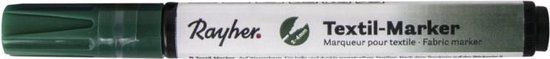 Rayher Hobby Marqueur textile, vert feuille, noir, blanc, pointe ronde, 2-4 mm