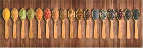 vidaXL Keukenmat wasbaar Spoons 60x300 cm
