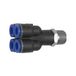 Riegler Meervoudige verdeler "Blaue serie", 4-voudig, draaibaar, R 1/8 a., voor slot-buiten-Ø 4 mm, werkdruk max. 10 bar, kunststof/MS vern.