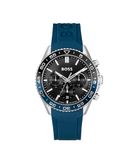 BOSS Chronograaf Quartz Horloge voor Mannen Runner Chrono LE collectie met blauwe siliconen armband - 1514245