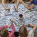 Eatsleepdoodle XXL Kleurplaat Tafelkleed Wereldkaart Katoen Uitwasbaar 130 x 85 cm