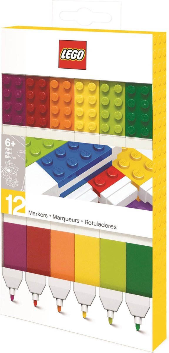 lego Stationery - 12 Brick Markers (516444)