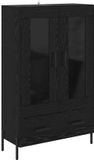 vidaXL Highboard CORONA Zwart Eiken 69,5 x 31 x 115 cm Bewerkt hout