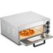 VEVOR Commerciële pizzaoven, capaciteit 40,6 cm, elektrische oven met enkele verdieping, van roestvrij staal, met steen en handvat, multifunctionele pizzamachine voor binnen, voor restaurant, huis
