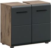 Xonox Wastafelonderkast Ice - Mat Zwart en Nox Oak - 60x54x30 cm