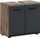 Xonox Wastafelonderkast Ice - Mat Zwart en Nox Oak - 60x54x30 cm