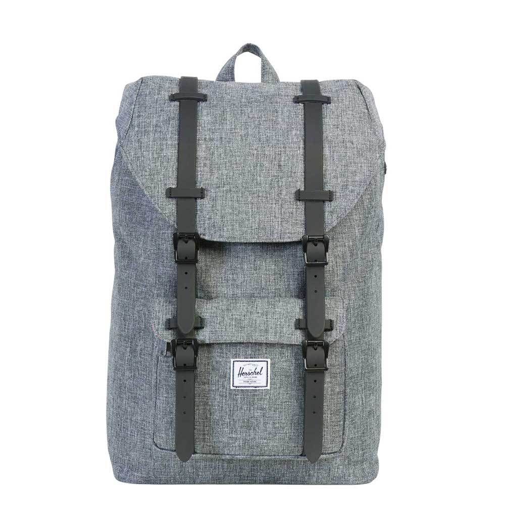 Herschel Little America Mid-Volume Raven Crosshatch/Black Rubber - Grijs