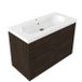 Saniclass Holz Frame Badkamermeubelset - 100x45x63.5cm - Palermo keramische wastafel wit - 1 wasbak - 1 kraangat - 2 lades - mat eiken charcoal (hout) SW1578598/SW24915