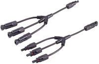1x PV4 T-adapterkabelset, 0,3 m, 3/1, 4 mm², SW/SW, zwart
