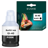 Evoke Compatible Ink for Canon Gi-40Bk Gi40Bk Gi-40 Gi40 Black 6000 Pages Pixma G5040 G6040 Gm2040
