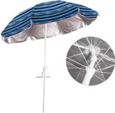Gerimport Parasol UV50 - Maritiem blauw/wit - D180 x H195 cm