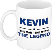 Bellatio Decorations naam cadeau mok - Kevin - man myth legend - koffiemok - 300 ml - collega - vaderdag