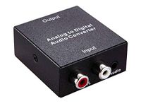 PremiumCord analoog naar digitale audioconverter, 2x Cinch RCA naar Toslink/SPDIF, incl. voeding, metalen behuizing, kleur zwart