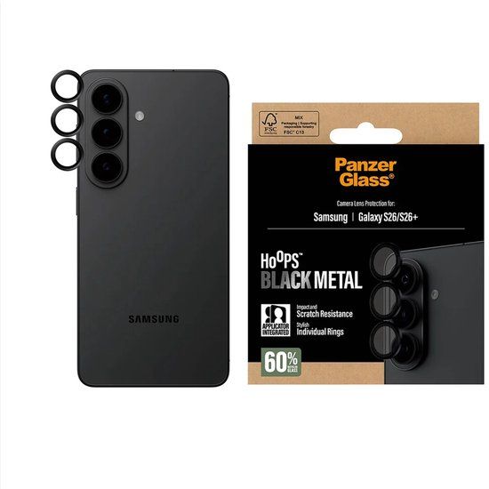 PanzerGlass Hoops Camera Lens Protector - Case Friendly - Zwart