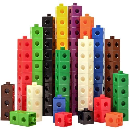 edxeducation Linking Cubes, set van 100 dobbelstenen, dobbelstenen om te verbinden en te tellen, voor het bouwen en rekenen, voor kinderen van kleuter- en basisschoolleeftijd
