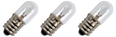 OE Lightning Lampe témoin de signalisation E12 ampoule de remplacement - 2W 6.3V - 2500K Blanc - T13 - 13x33mm - 317mA - Dimmable - 3 pièces