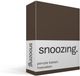 Snoozing percale katoen hoeslaken - Lits-jumeaux (160x210 cm) - bruin