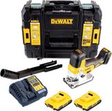 DeWalt DCS 335 D2 accudecoupeerzaag 18V + 2x accu 2.0 Ah + 1x snellader in TSTAK