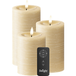 LED Bougie pilier Lot de 3, Ø 7,5 x 10/12,5/15 cm Lumière Caramel