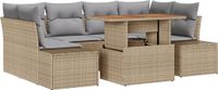 vidaXL Tuinbank Set Beige Polyrattan